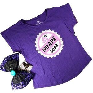 Disney Parks Grape Soda Tee Shirt Up Bottle Cap Pixar Knit Shirt Girls Blouse